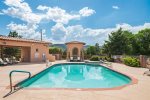 Community pool and spa with serene Sedona views